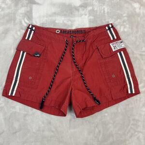 VTG Abercrombie Fitch Board Shorts Womens XS Red Surf Skate Y2K Nautical Beach